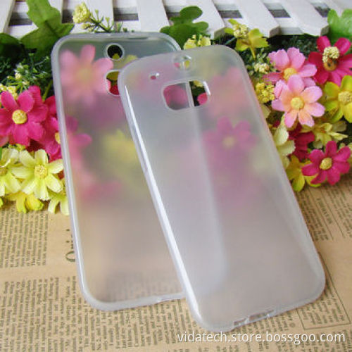 Smooth Surface Translucent Soft with Frosted Matte Finish Inner TPU Protective Case for HTC M8